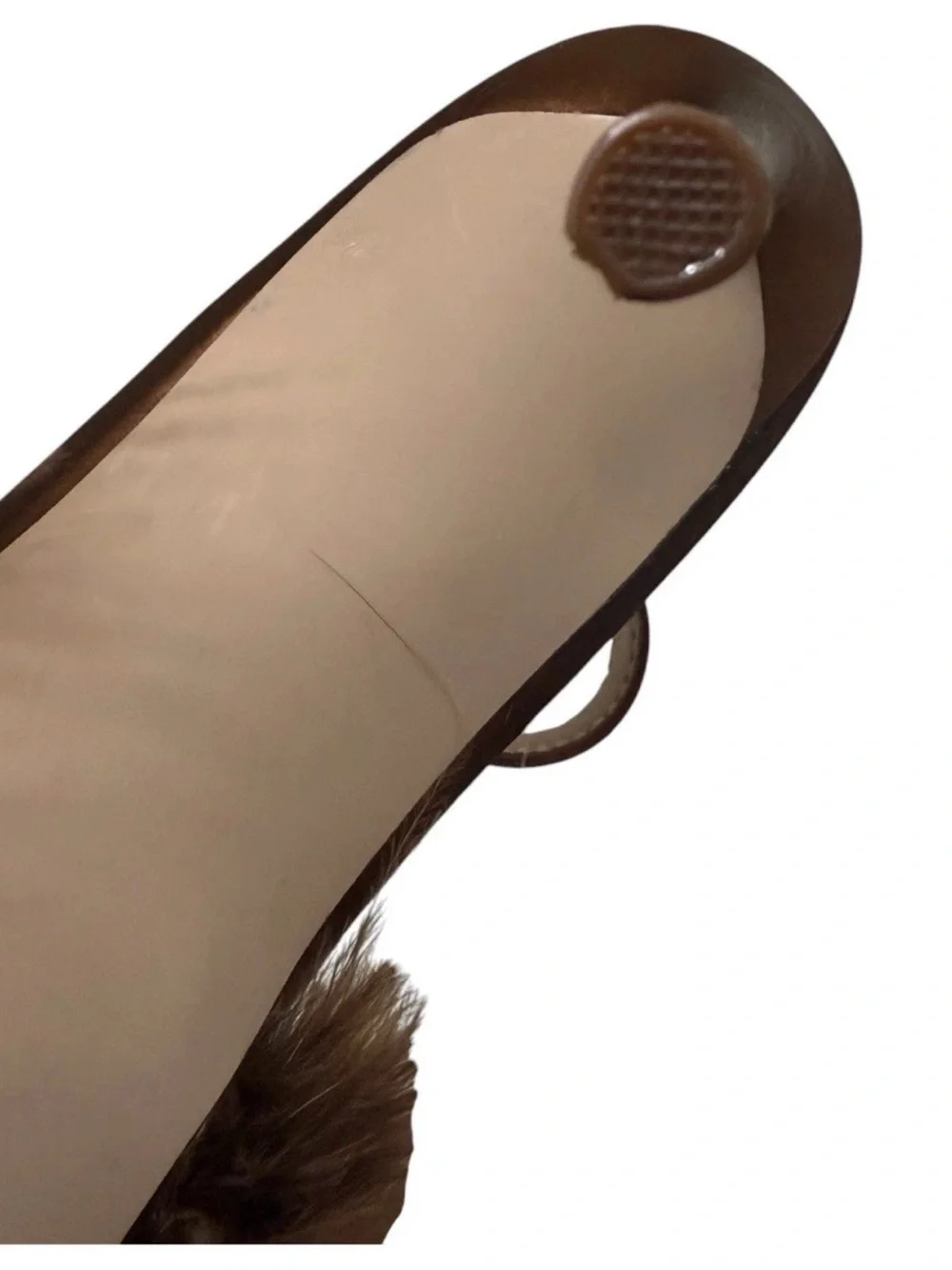 Steve Madden cocktail Satin Pumps and Feather Toe SlingBack Brown Heels Size 9